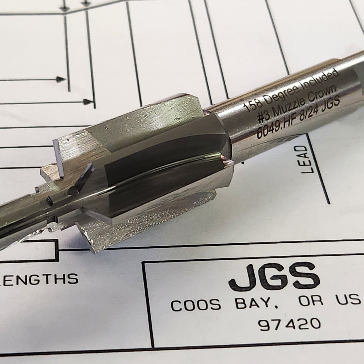 158 Degree Included #2 Muzzle Crown – JGS Precision